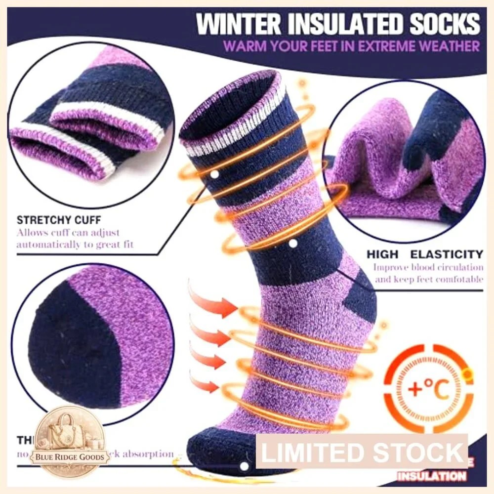 Thermal Winter Socks Thick Extra Warm Insulated Ski Boot Cold Weather